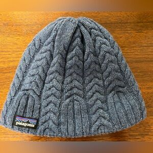 Patagonia Blue Cable Knit Beanie